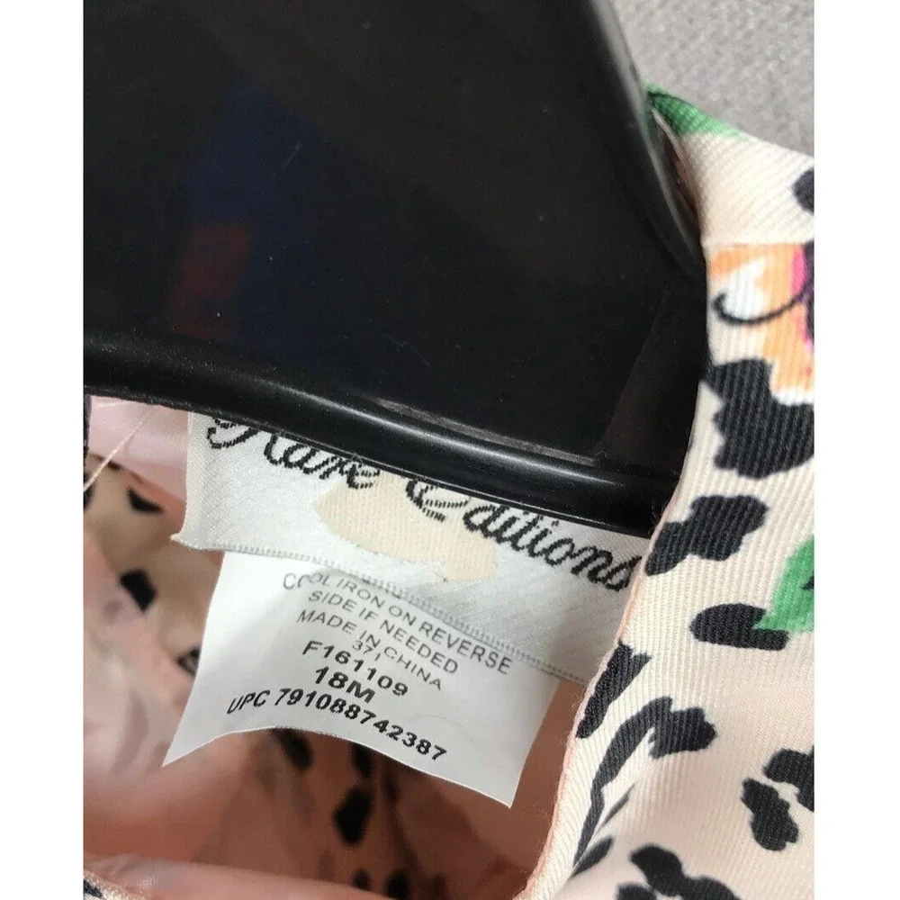 Rare Editions Blush Colored Animal/Floral Print Dress Size 18M